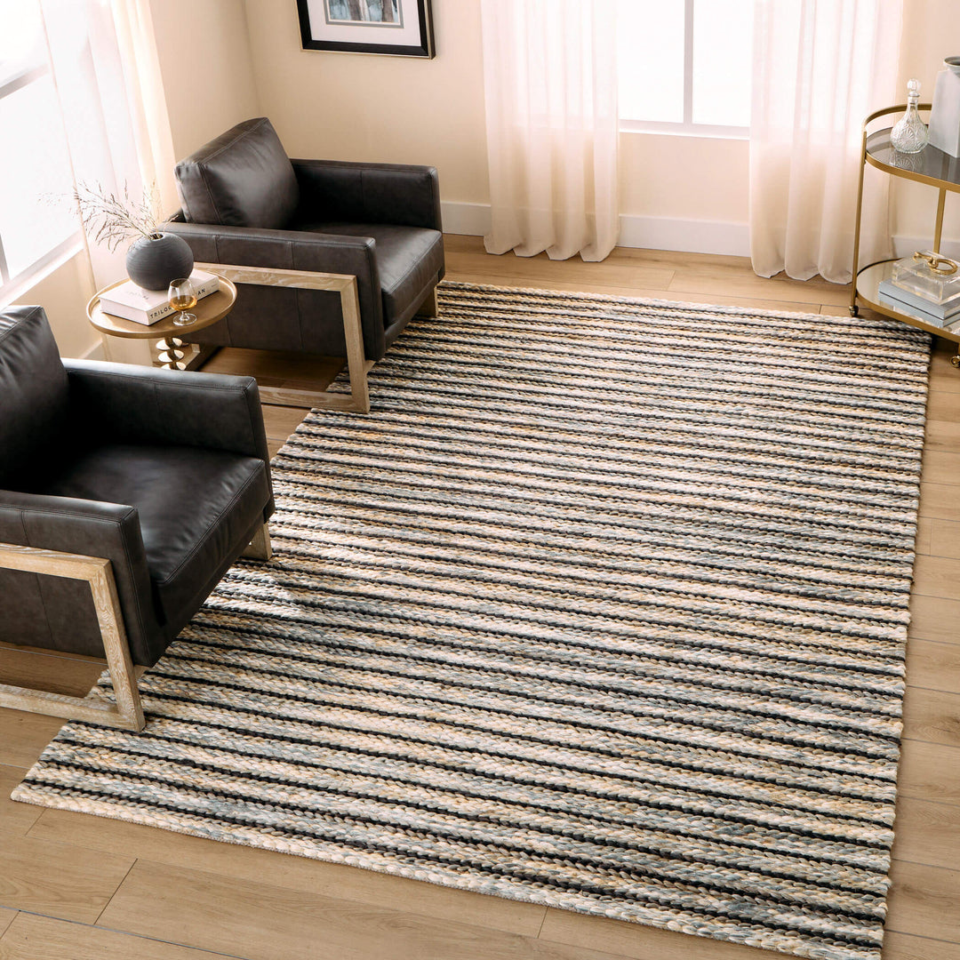 Natural Luxe Blue Ivory Stripe - N1015 - 10&