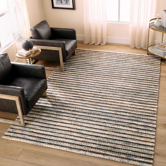 Natural Luxe Blue Ivory Stripe - N1015 - 10&