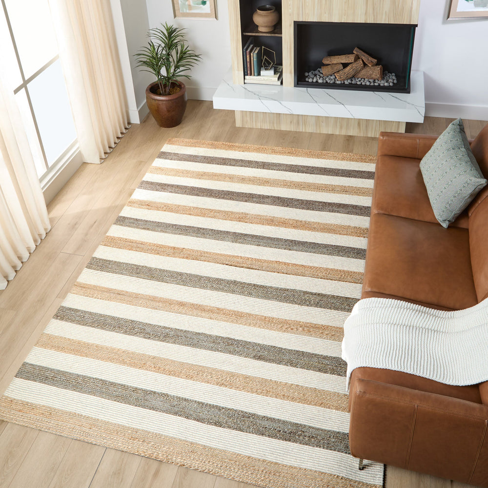 Natural Luxe Ivory Brown Stripe - N1016 - 10' x 13'