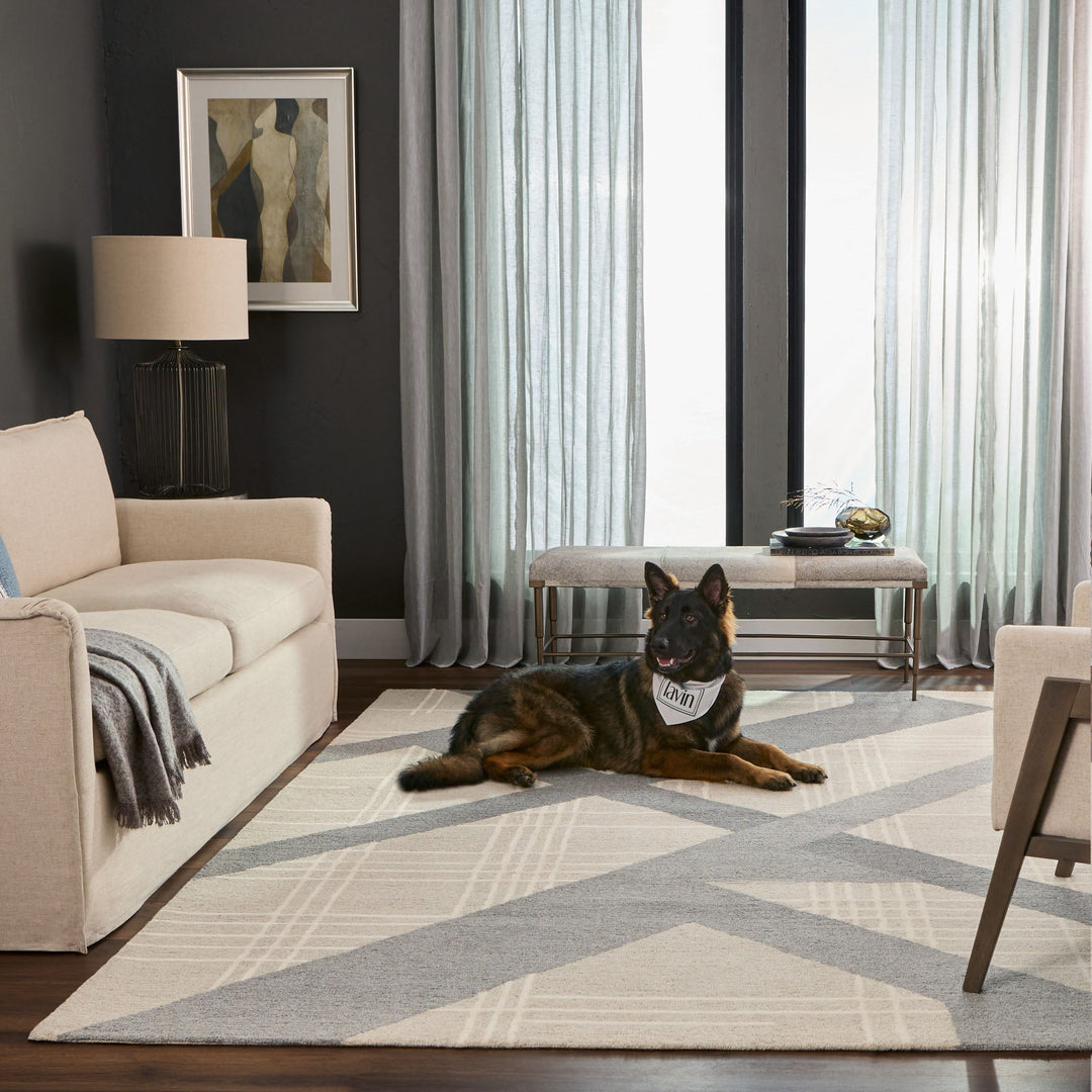 Sachin Gray Ivory Geometric - N2002 - 5&