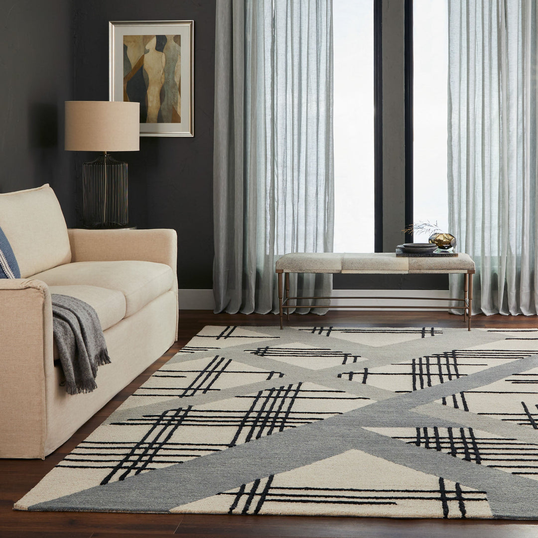 Sachin Black Ivory Geometric - N2007 - 5&