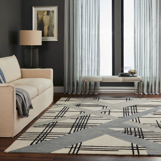 Sachin Black Ivory Geometric - N2007 - 5&
