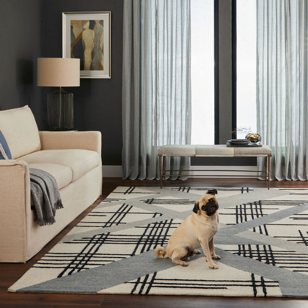 Sachin Black Ivory Geometric - N2007 - 5&
