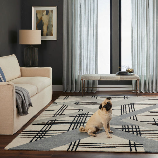 Sachin Black Ivory Geometric - N2007 - 5&