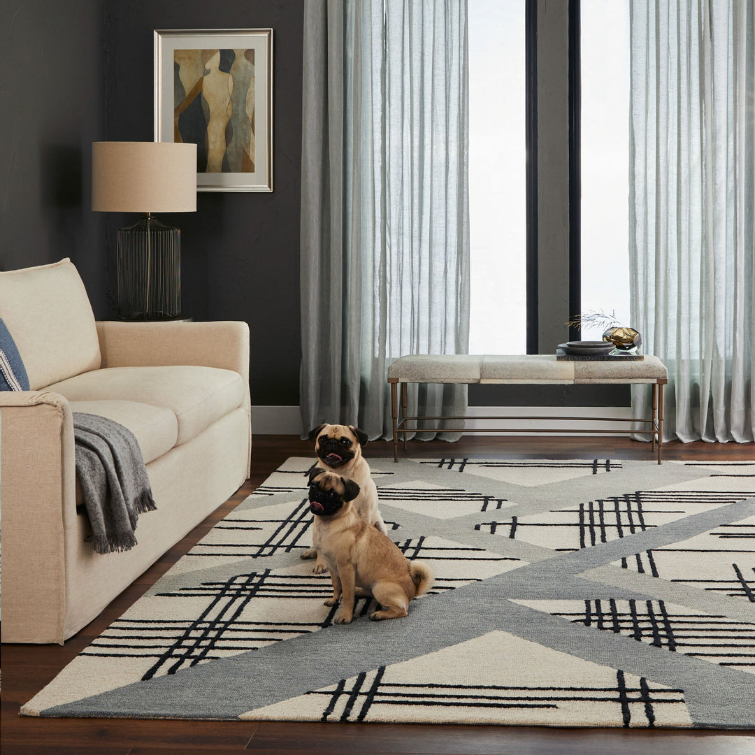 Sachin Black Ivory Geometric - N2007 - 8&