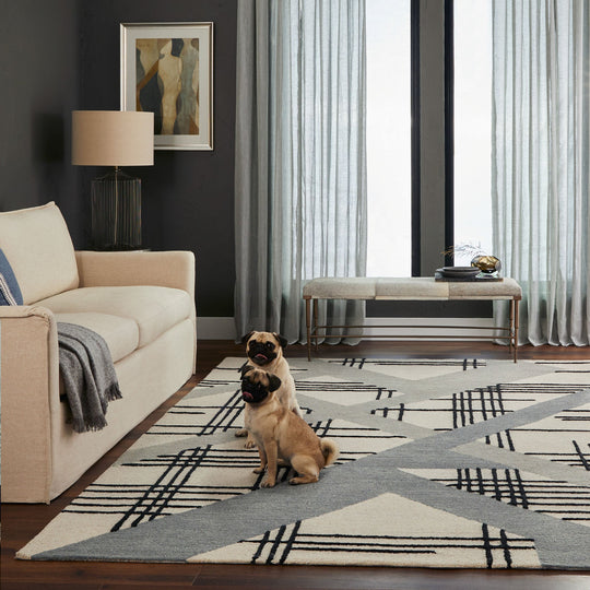 Sachin Black Ivory Geometric - N2007 - 2&