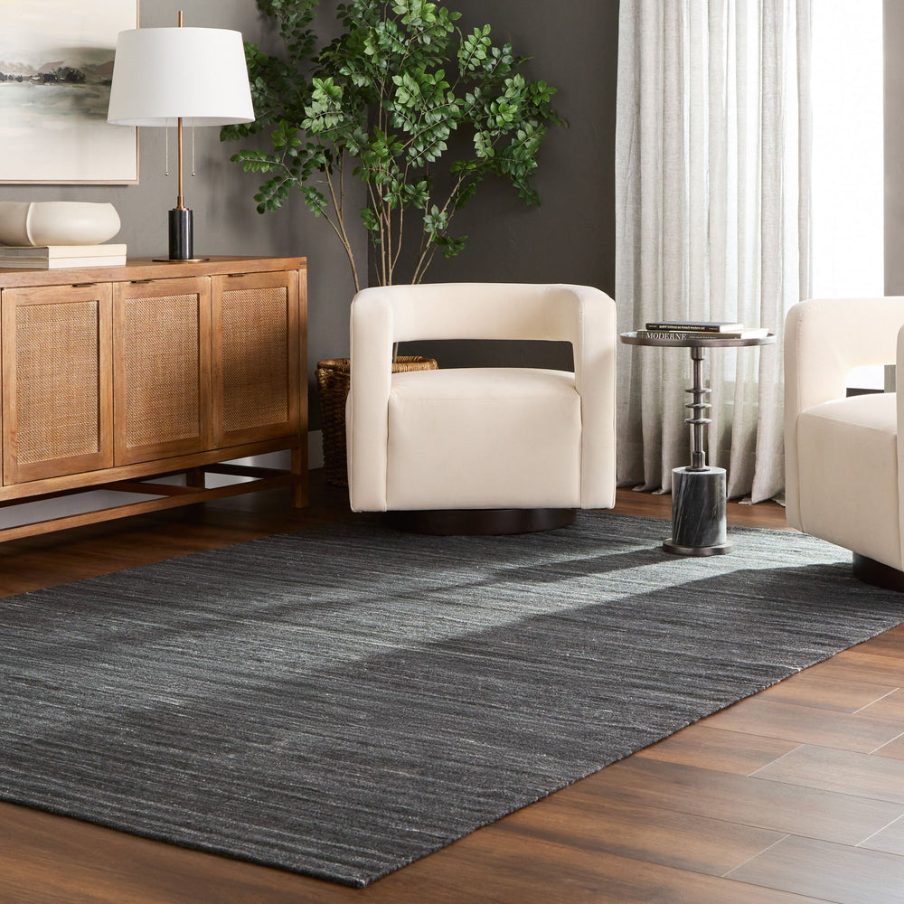 Kiran Black Monochromatic - N4006 - 5' x 8'