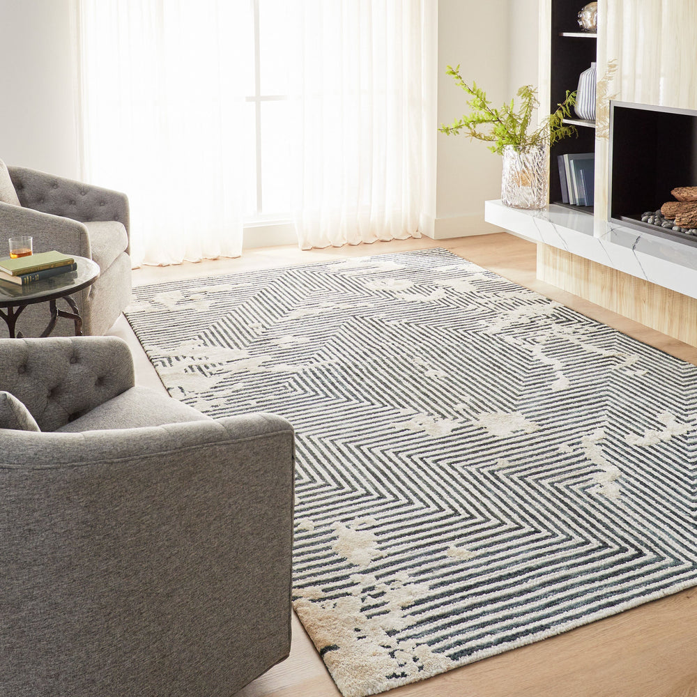 Vani Green Ivory Geometric - N5003 - 5' x 8'