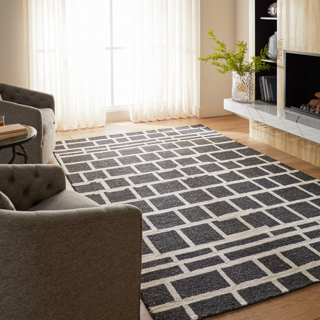 Grey Designer Rug Contemporary Luxe Grey Beige 2'X 3' Rug | Designer Rugs | By Lavin Rugs