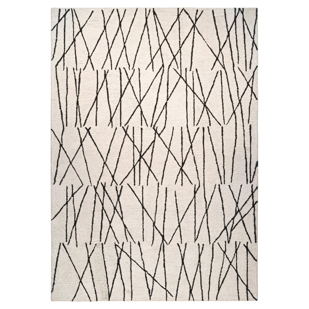 Myra Black Ivory Linear - N5008 - 7' x 9'