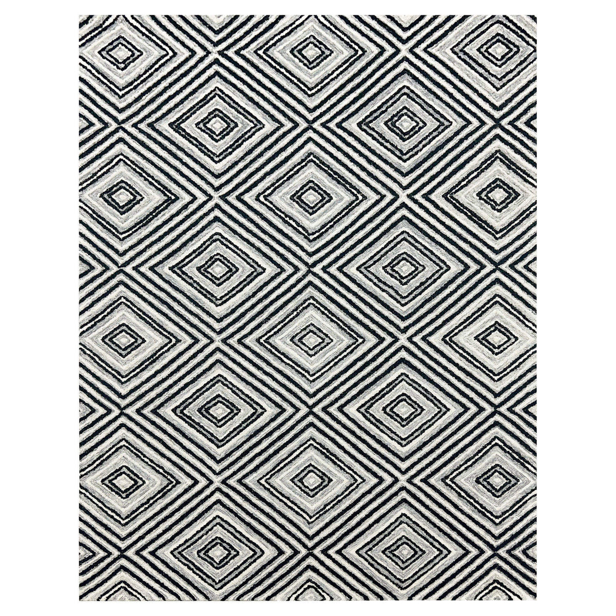 Vani Black Ivory Geometric - N5023 - 5' x 8'
