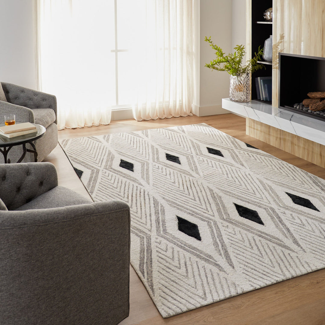 Vani Gray Ivory Geometric - N5024 - 10&