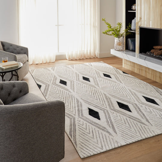 Vani Gray Ivory Geometric - N5024 - 10&