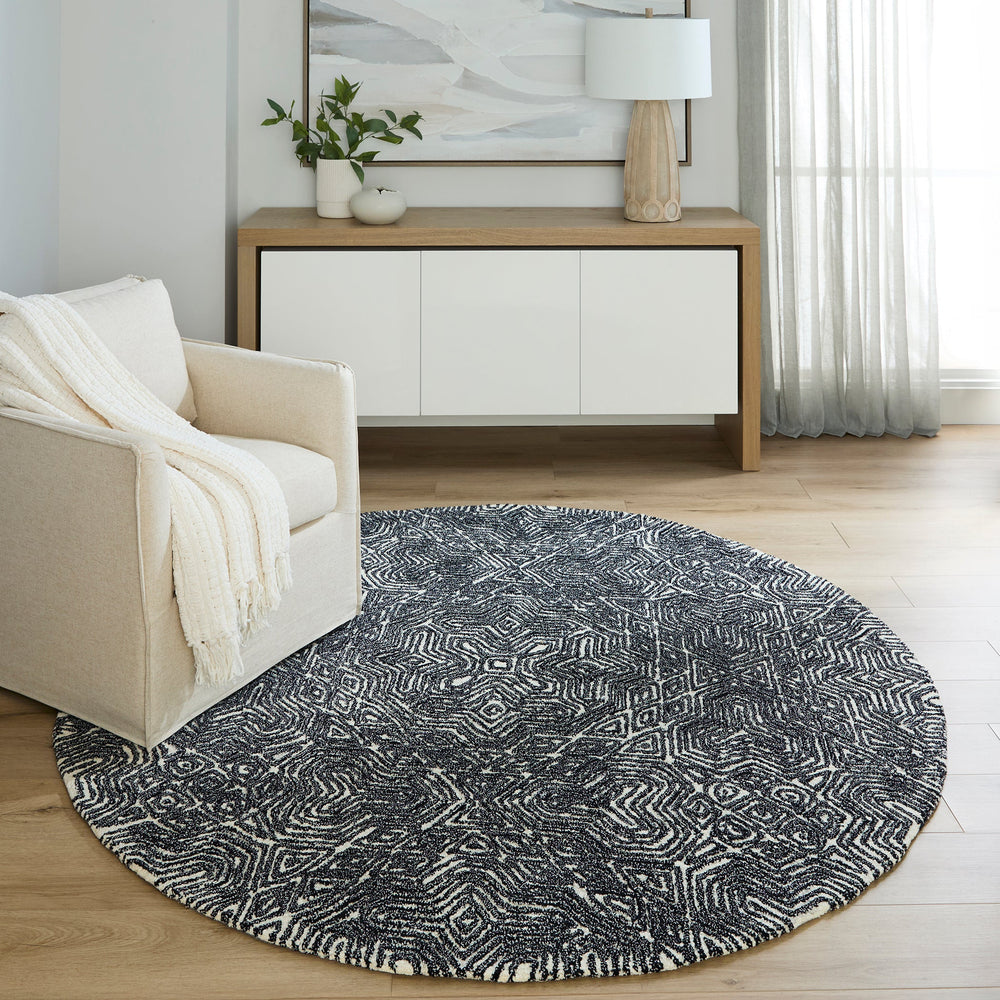 Mitra Black Geometric - N5038 - 7' Round