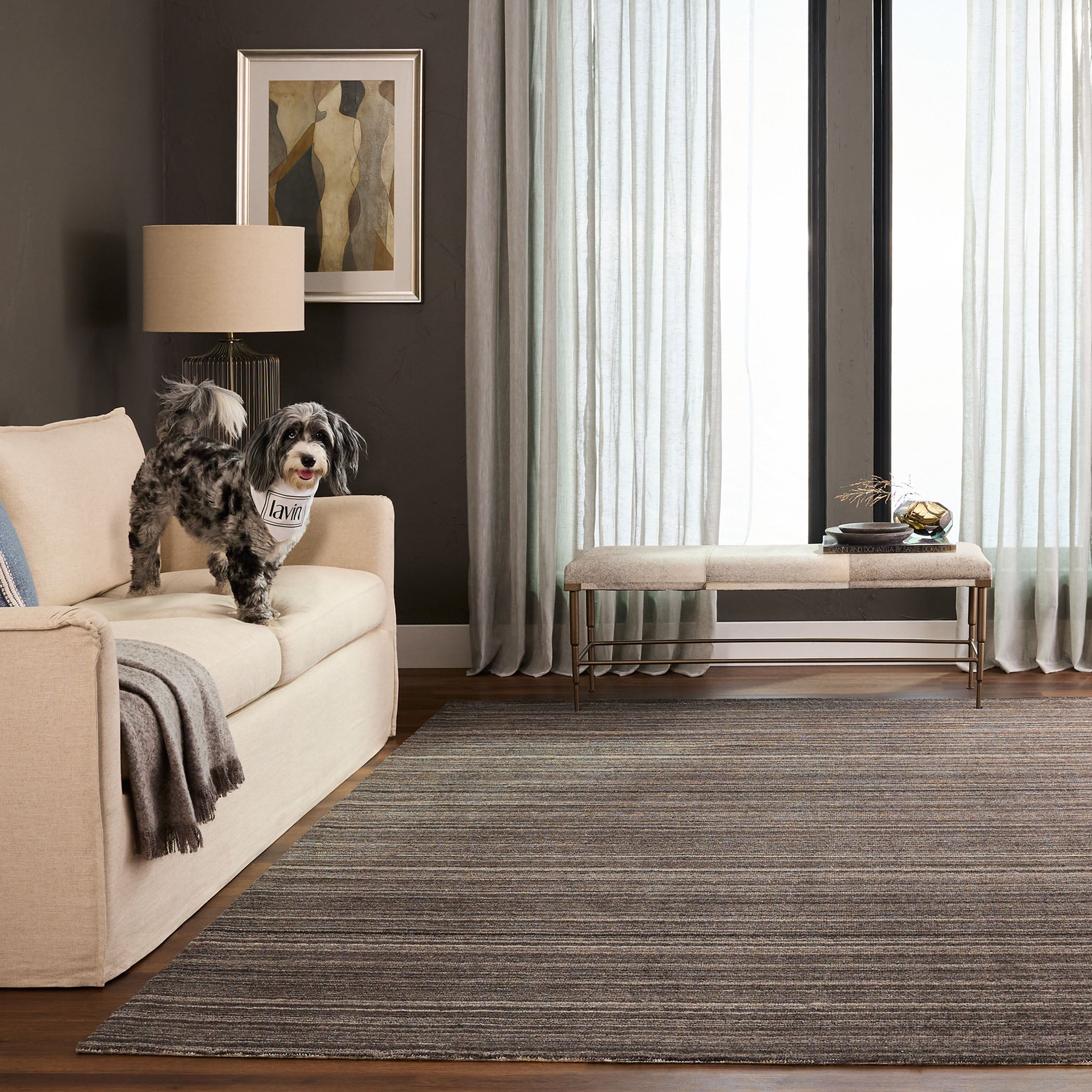 Riya Charcoal 2'X 3' Rug | Designer Rugs | By Lavin Rugs