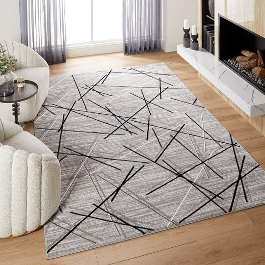 Sesia Gray Linear Geometric - R1001 - 5&