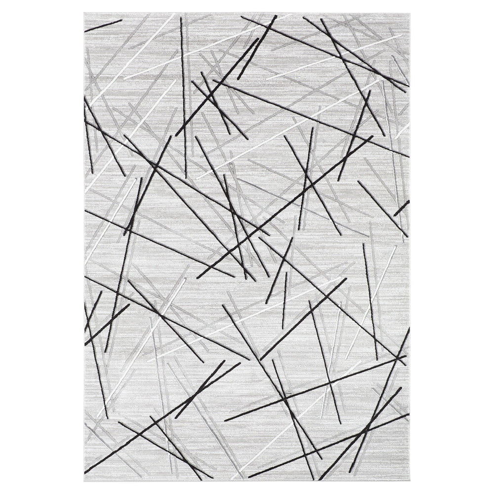 Sesia Gray Linear Geometric - R1001 - 3' x 8' Runner