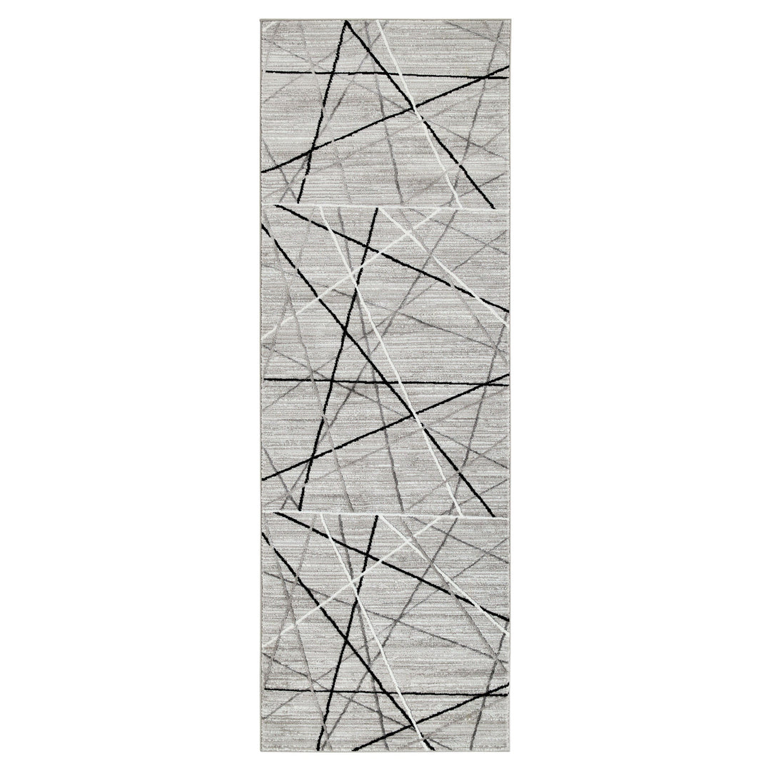 Sesia Gray Linear Geometric - R1002 - 3' x 8' Runner