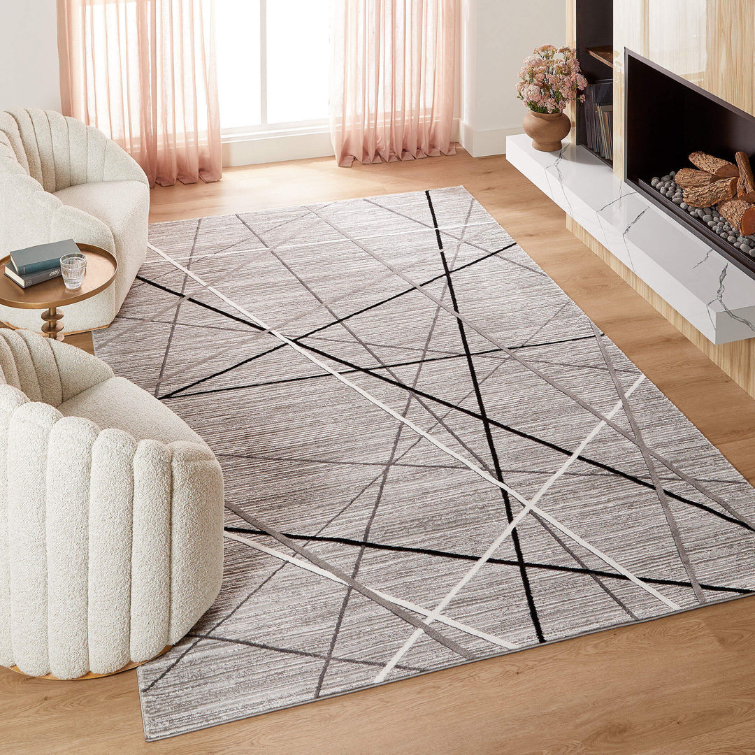 Sesia Gray Linear Geometric - R1002 - 8&
