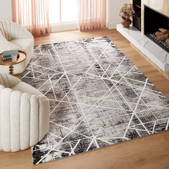 Sesia Black Ivory Linear Geometric - R1003 - 7&