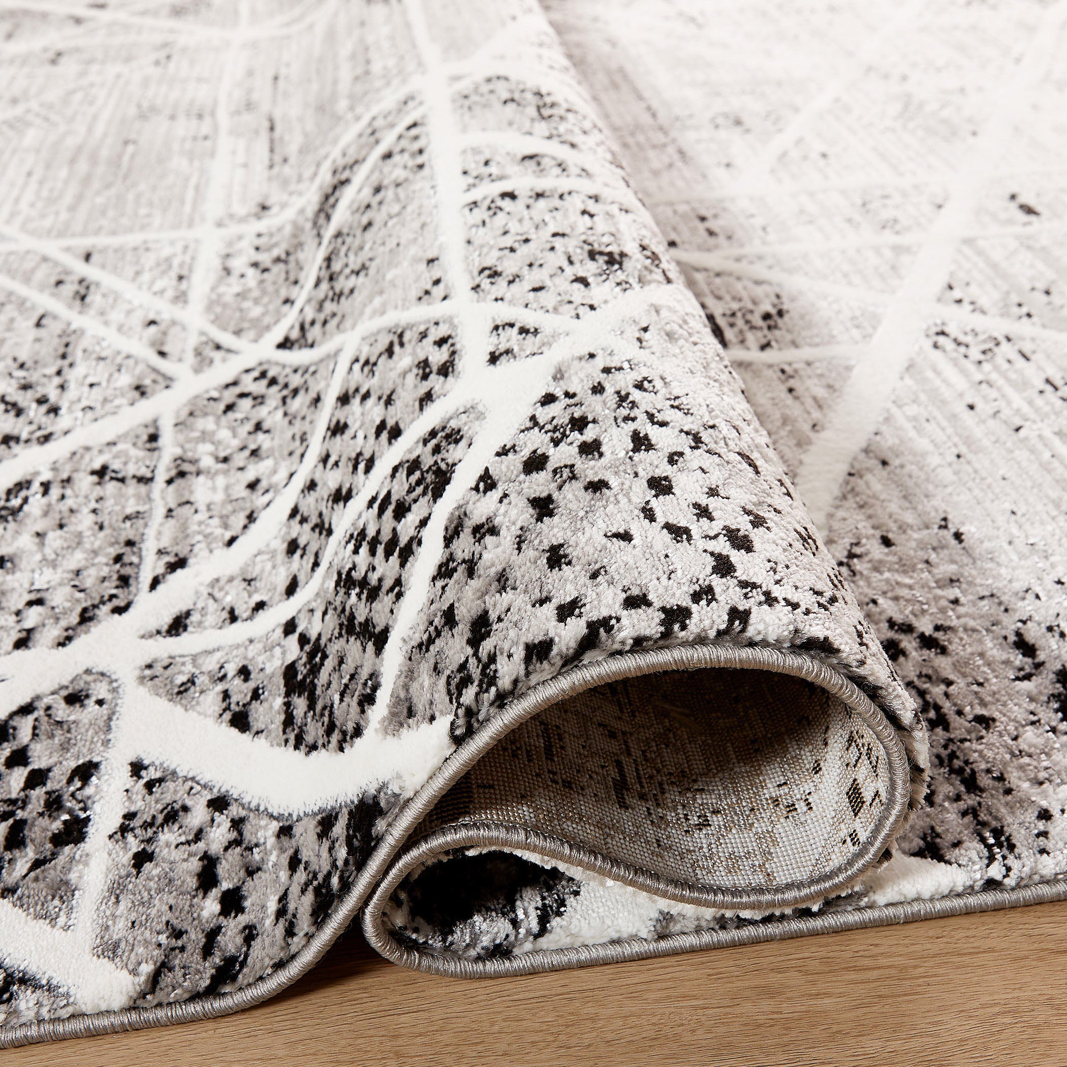 Sesia Grey Black 2'X 3' Rug | Designer Rugs | By Lavin Rugs