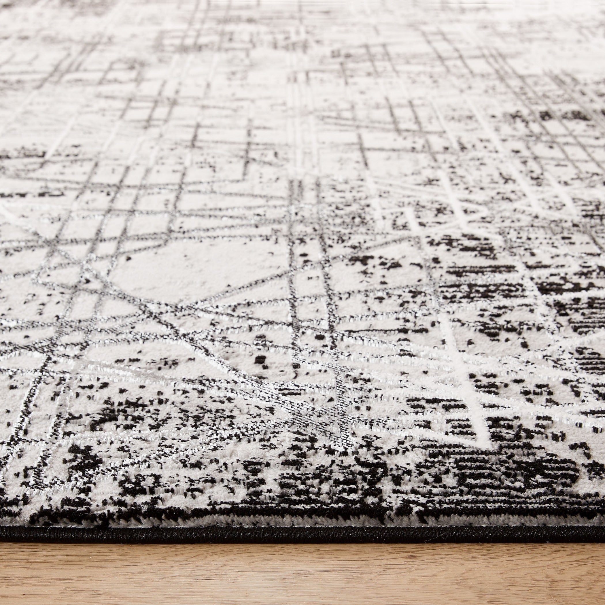 Sesia Grey Black 2'X 3' Rug | Designer Rugs | By Lavin Rugs