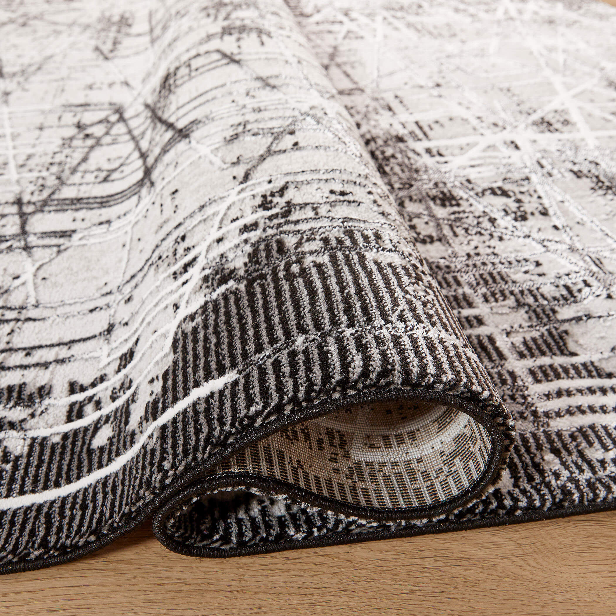 Sesia Grey Black 2'X 3' Rug | Designer Rugs | By Lavin Rugs