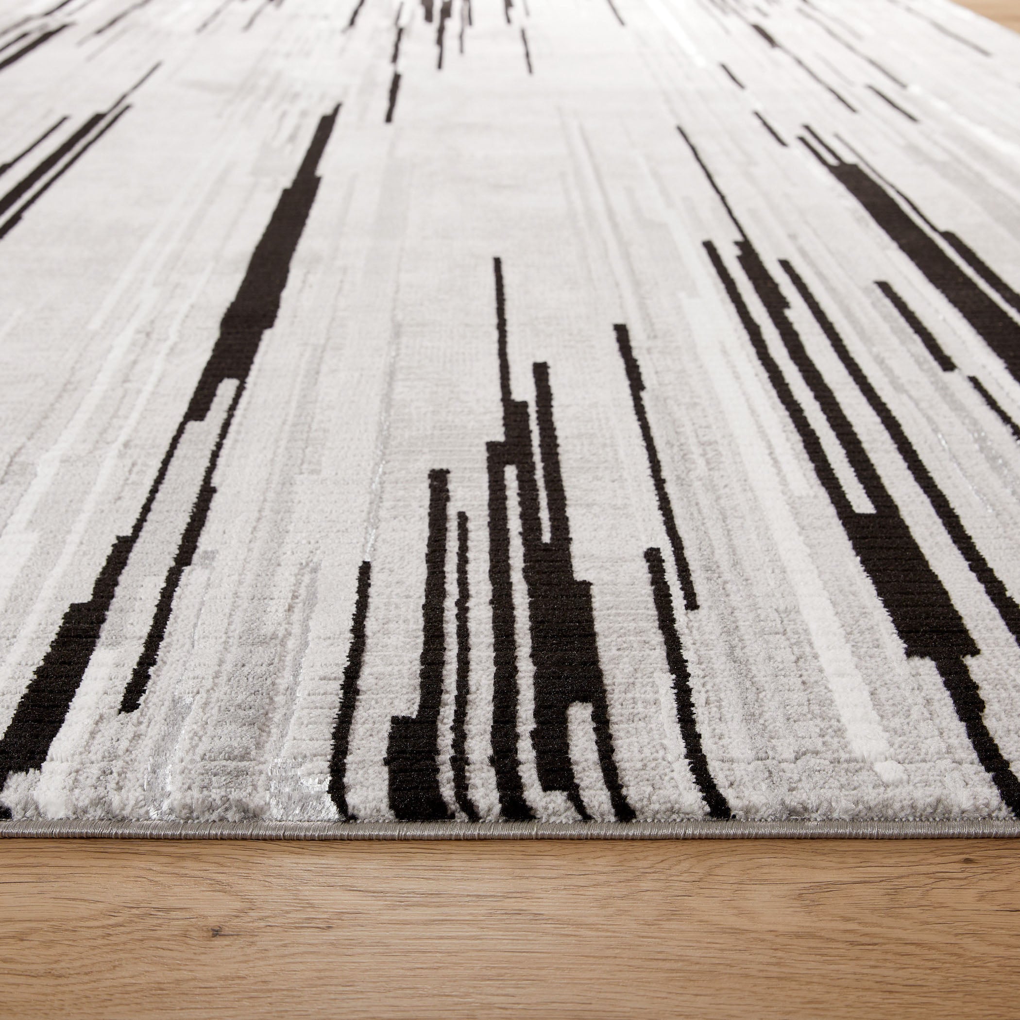 Sesia Grey Black 2'X 3' Rug | Designer Rugs | By Lavin Rugs