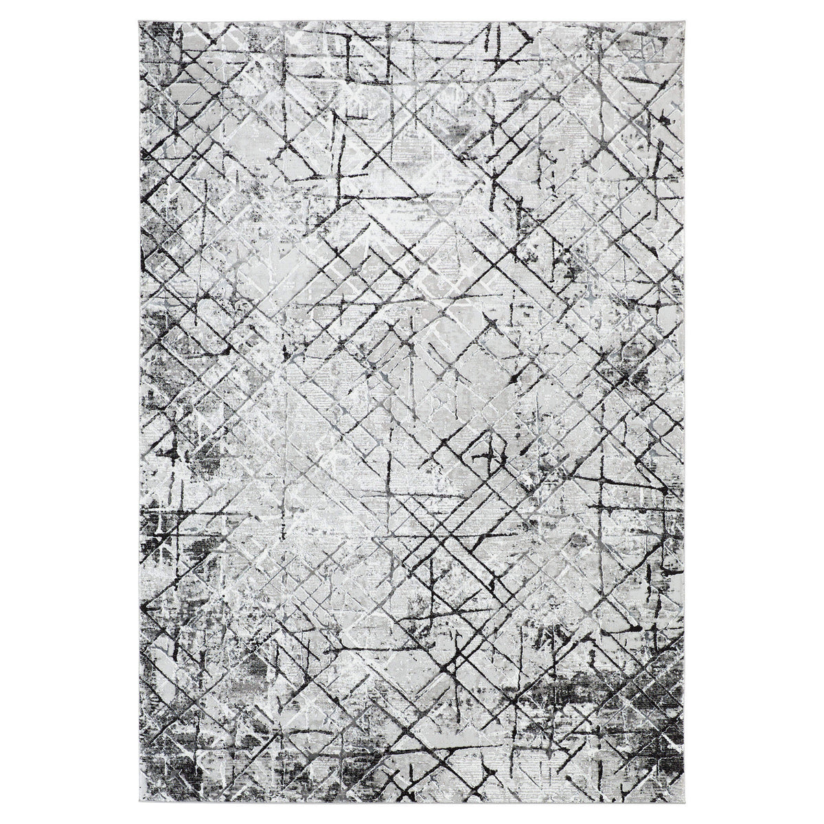Sesia Black Gray Linear Geometric - R1006 - 5' x 8'