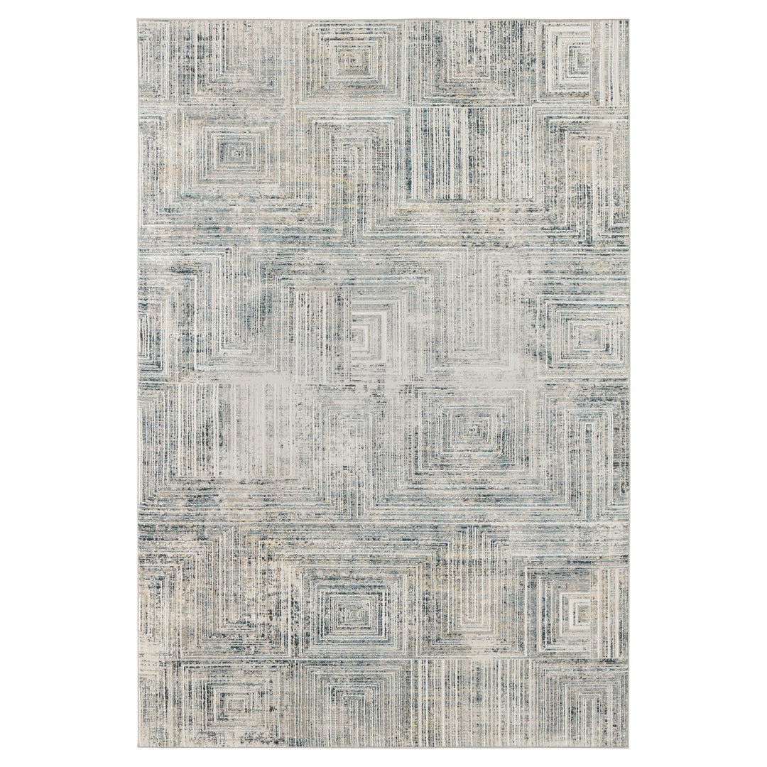 Metro Stone Navy Linear Geometric - R1014 - 8' x 11'
