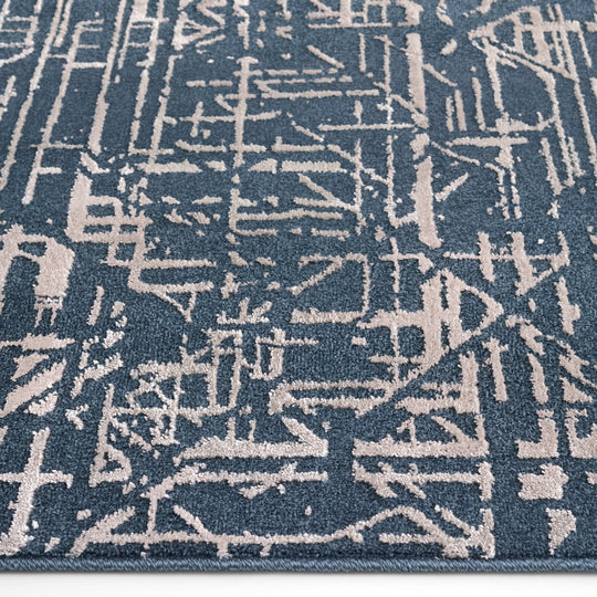 Metro Indigo Stone Abstract Linear - R1015 - 2&