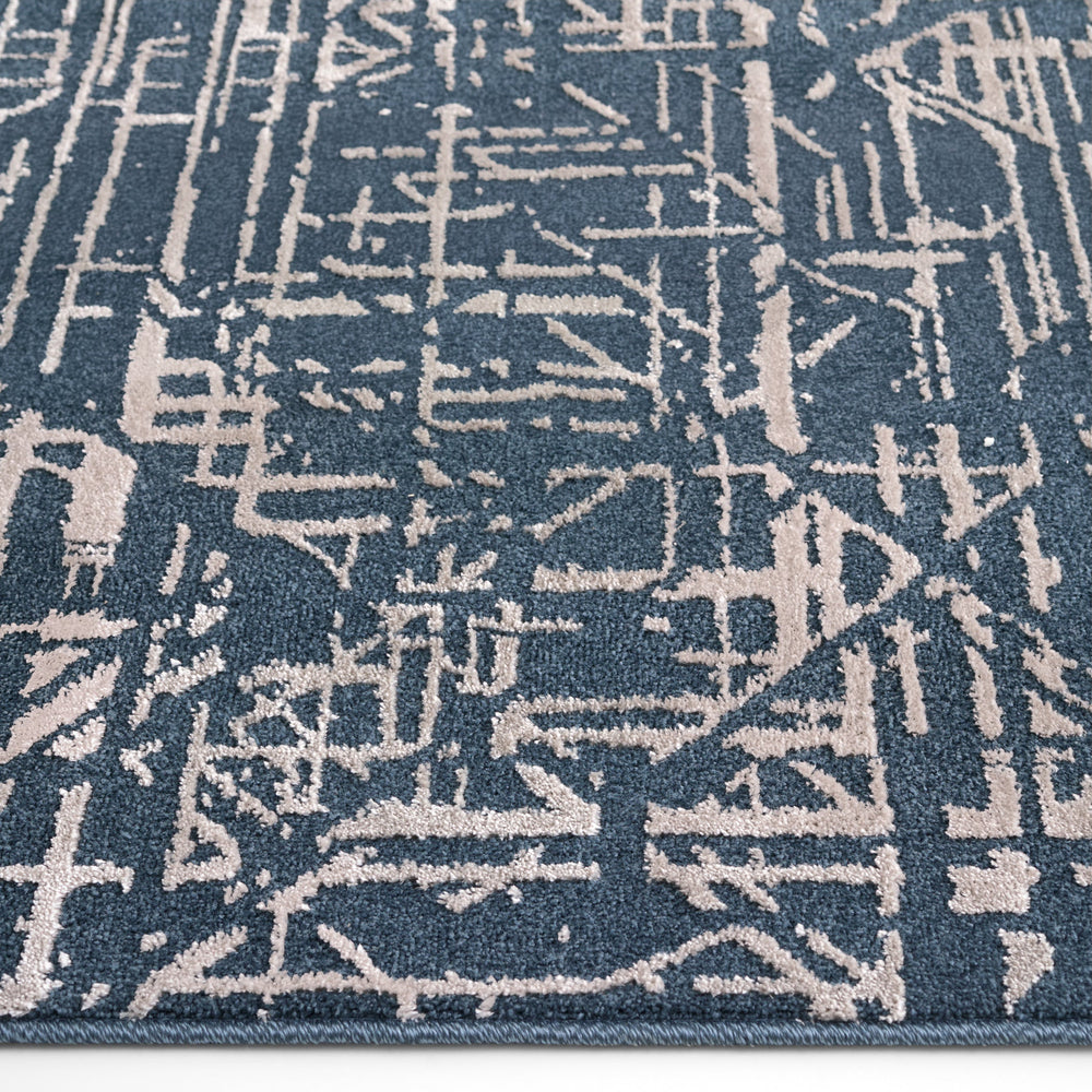 Metro Indigo Stone Abstract Linear - R1015 - 5' x 8'