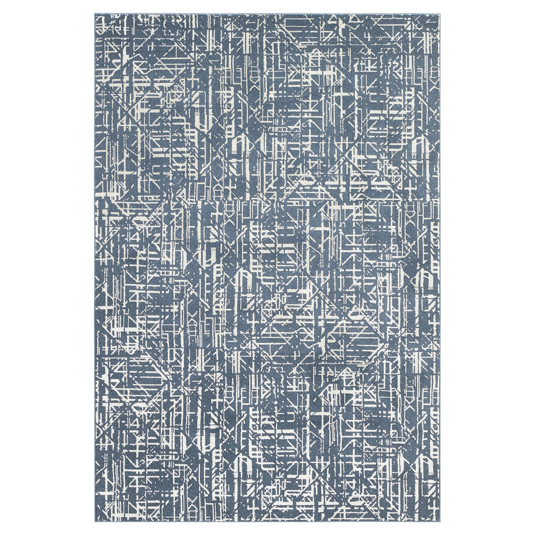 Metro Indigo Stone Abstract Linear - R1015 - 5' x 8'