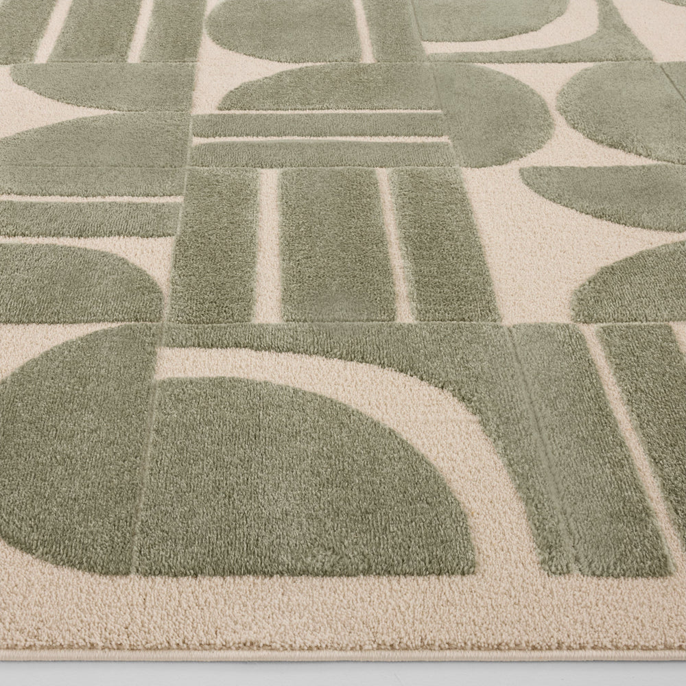Arc Sage Cream Geometric - R3002 - 5' x 8'