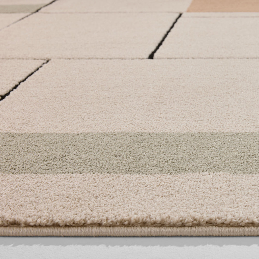 Arc Cream Multi Linear Geometric - R3003 - 5' x 8'