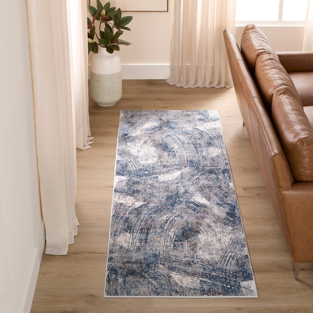 Adara Blue Painterly - T2002 - 3' x 8' Runner