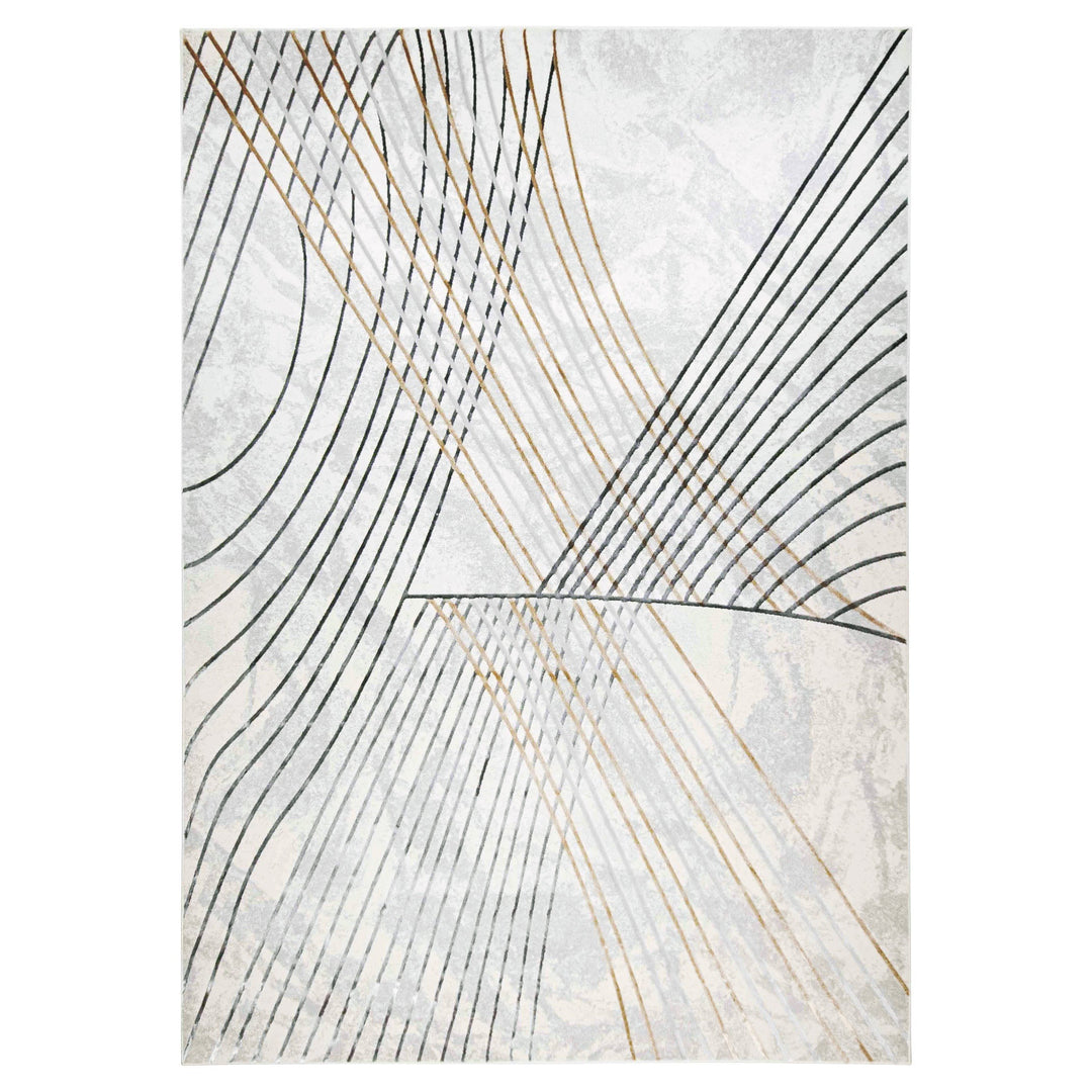 Fatima Gray Black Linear Geometric - T2031 - 7&
