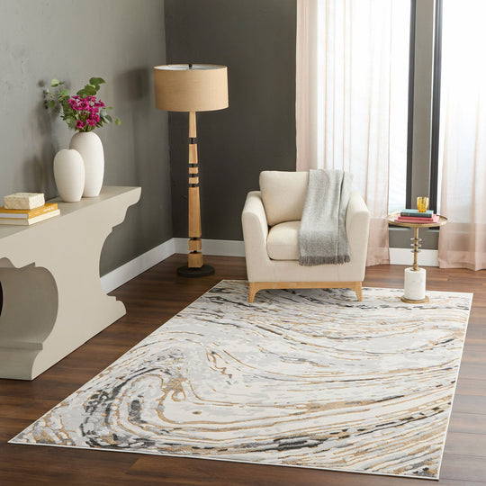 Fatima Gray Black Linear Swirl - T2036 - 5&