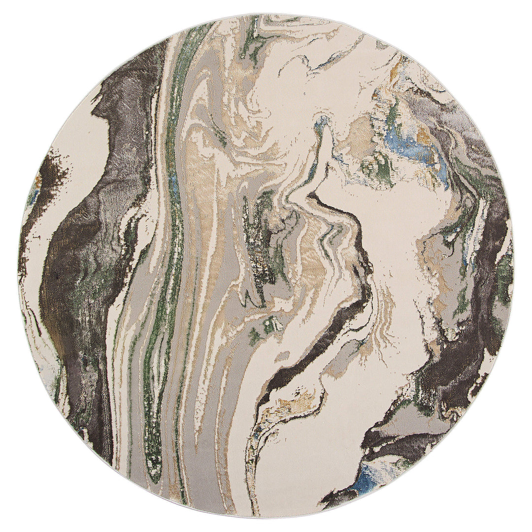 Zaria Gray Blue Marbled - T2063 - 7' Round