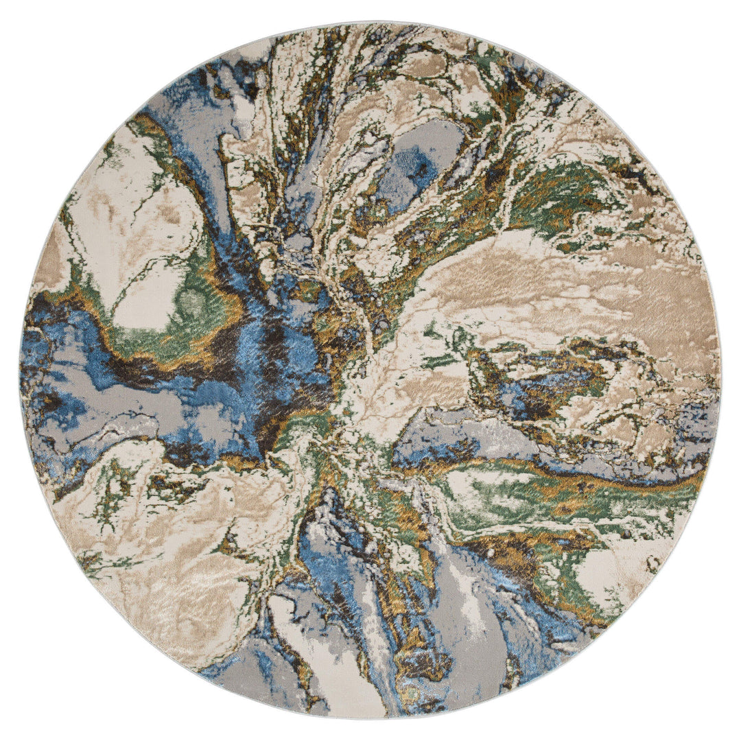 Zaria Blue Gray Marbled - T2065 - 5' Round