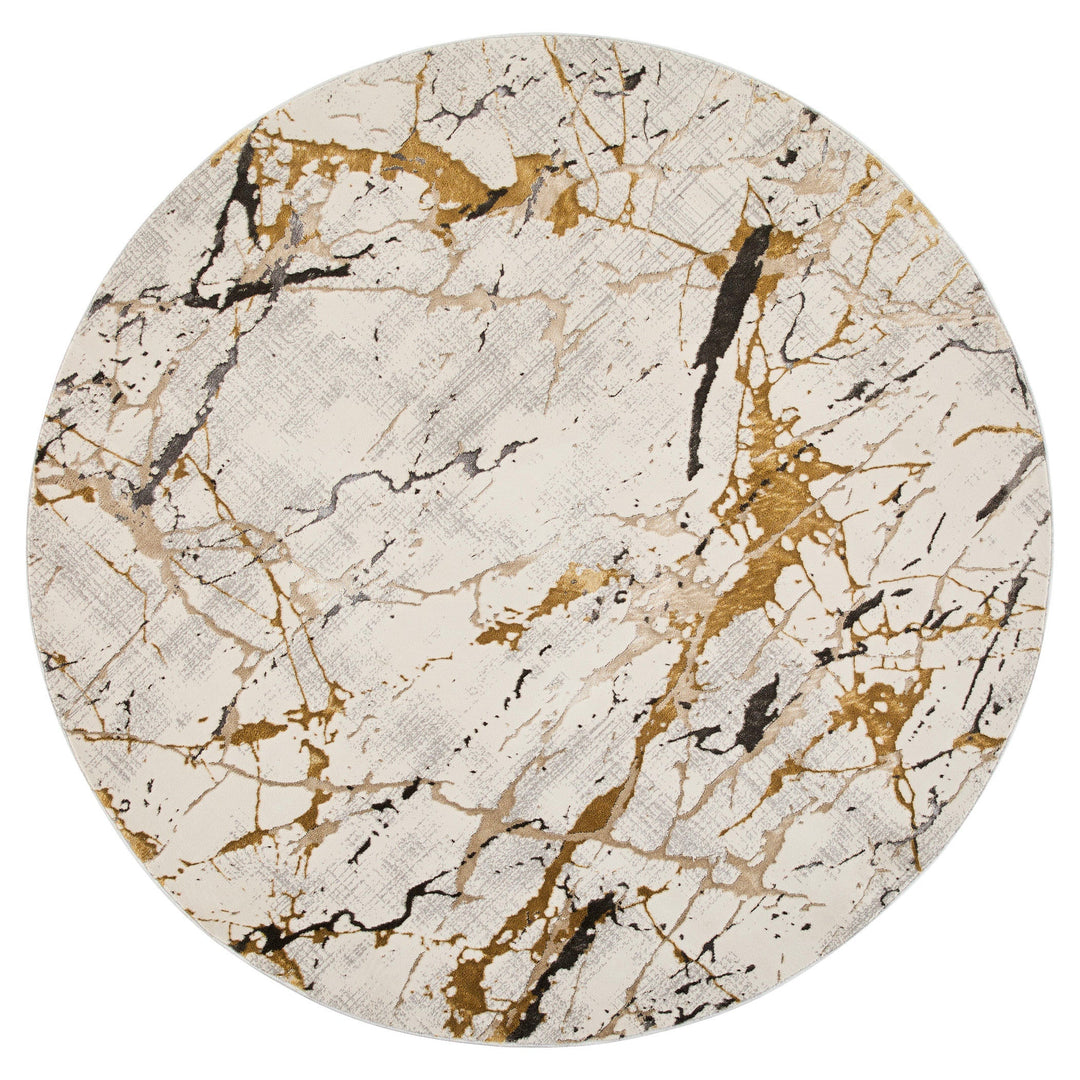 Zaria Beige Gray Marble Striations - T2067 - 7' Round