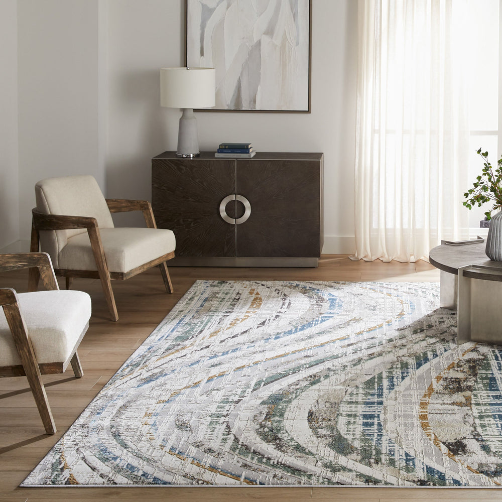 Zaria Gray Blue Waves - T2072 - 7' x 9'