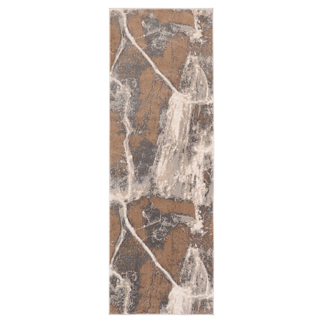 Besni Brown Marble Striations - T4004 - 3' x 8' Runner