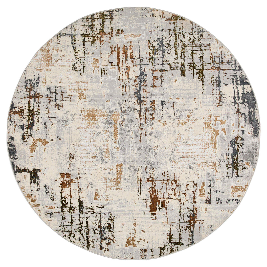 Salim Ivory Brown Painterly - T4022 - 8' Round