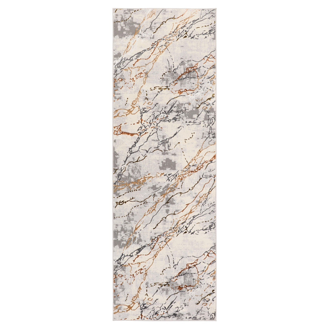 Salim Ivory Brown Marble Striations - T4024 - 3&