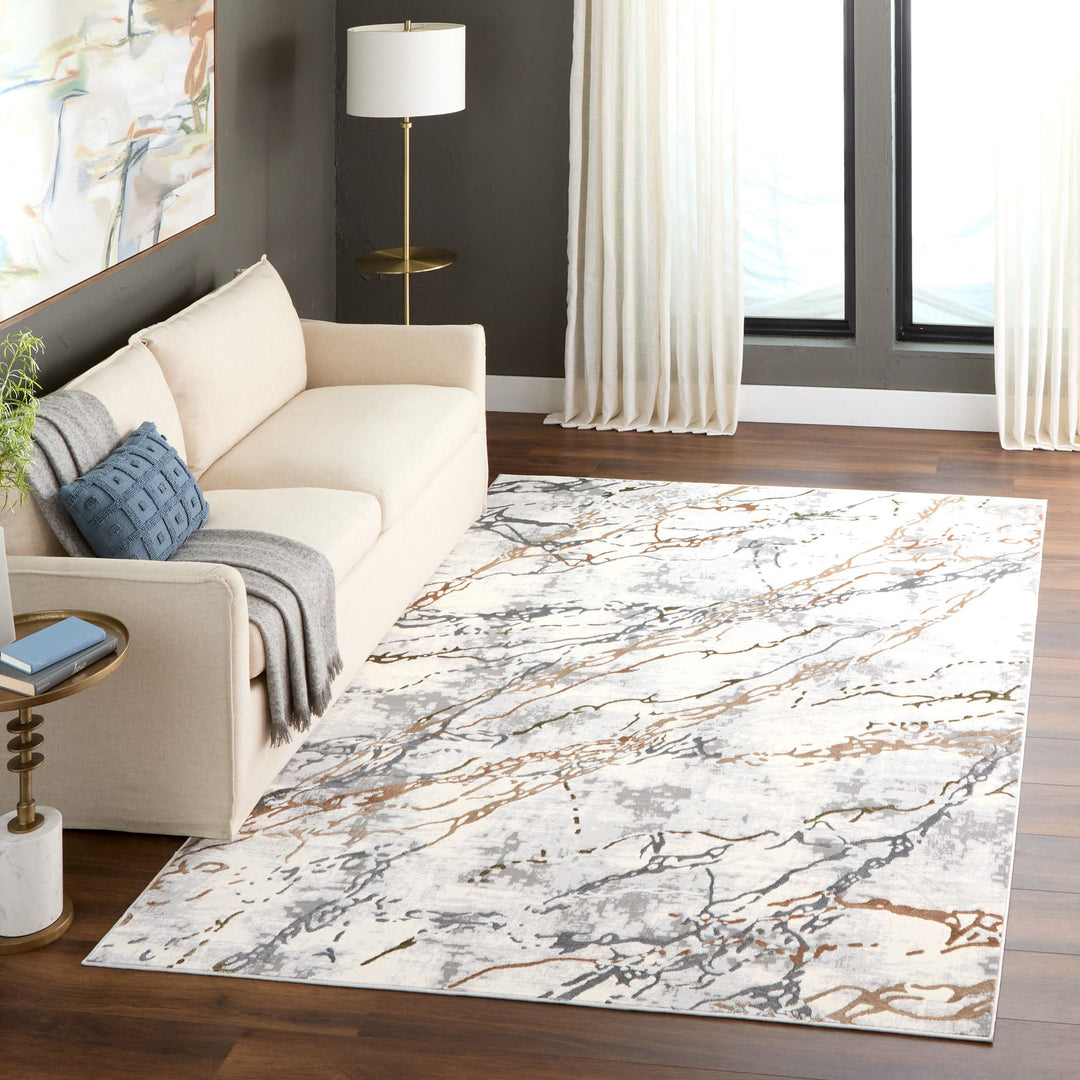 Salim Ivory Brown Marble Striations - T4024 - 10&