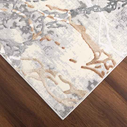Salim Ivory Brown Marble Striations - T4024 - 7&