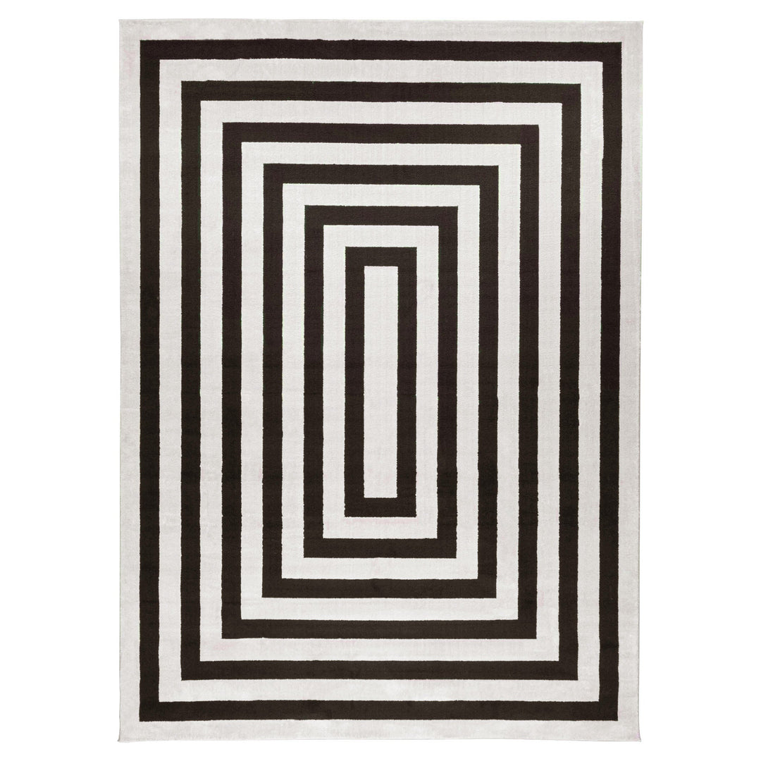 Optika Black Ivory Geometric - T9016 - 7' x 9'