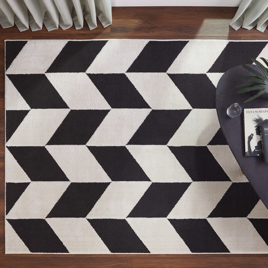 Optika Black Ivory Chevron Herringbone - T9023 - 8&