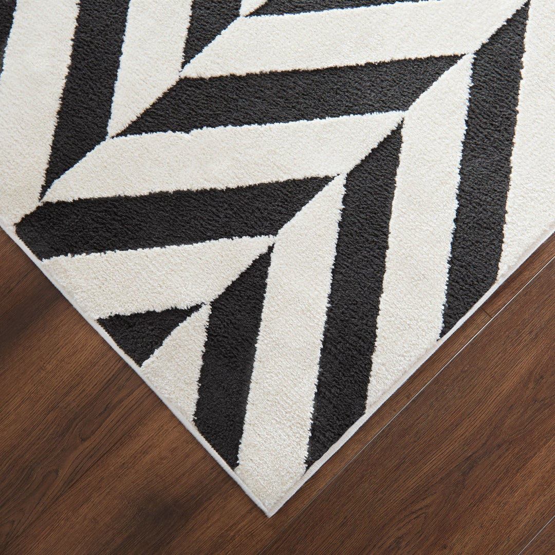 Optika Black Ivory Chevron Herringbone - T9024 - 5&